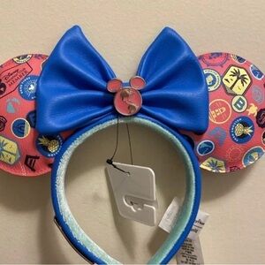 Disney Parks Vacation Club DVC Minnie Ears Headband Loungefly Pink Blue NEW!